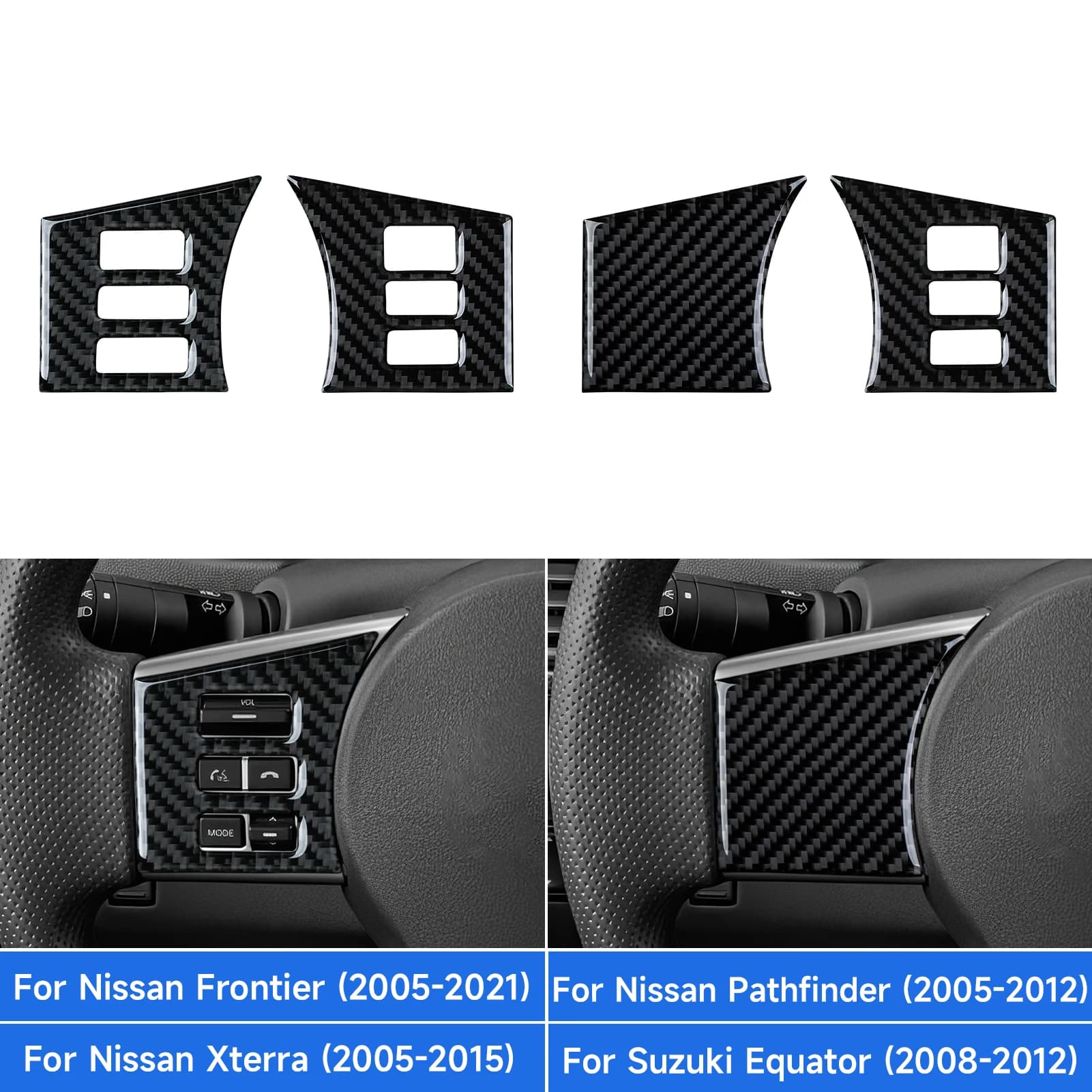 Carbon Fiber Interior Sticker. Car Steering Wheel Panel. For Nissan Frontier Pathfinder Xterra. For Suzuki Equator Accessories.