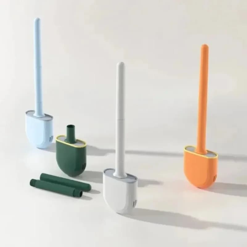 New 1 Wall Hanging Long Handle Toilet Brush Durable Suitable for Bathroom Toilet Cleaning Silicone Cleaning Brush Easy To Clean