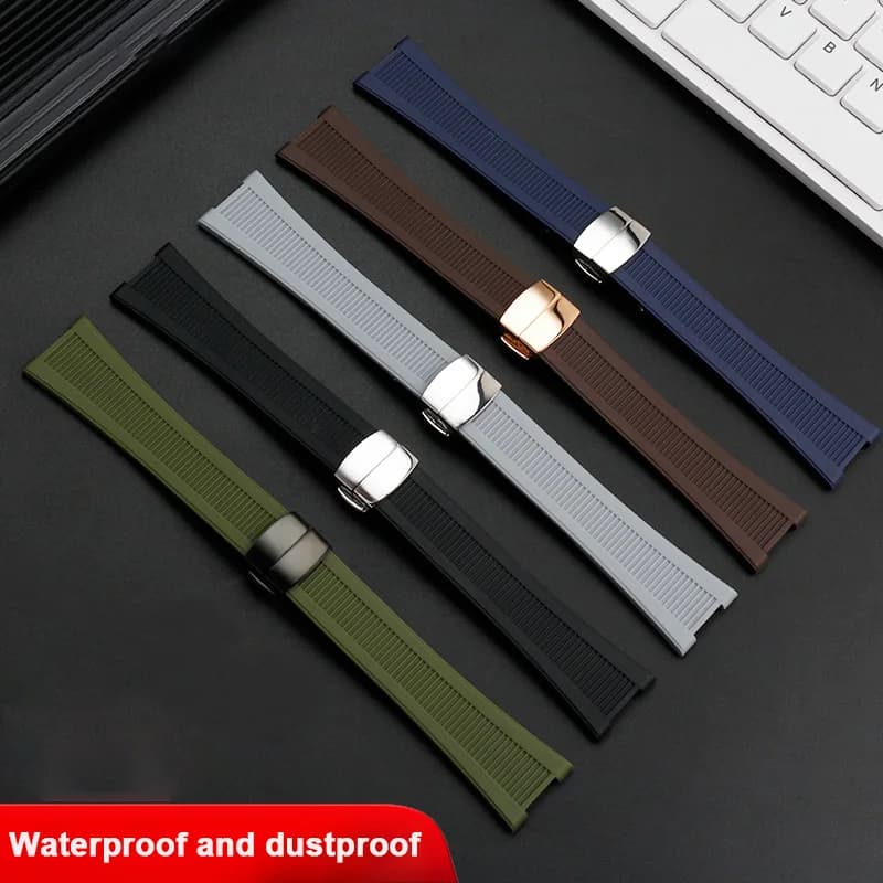 Cinturino orologio in gomma siliconica + connettore 25X13mm per Patek Philippe Nautilus 5711 5726 5712g 5980 cinturino da uomo impermeabile