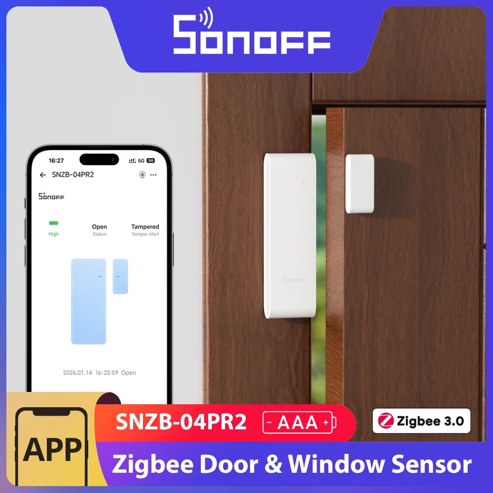 SONOFF SNZB-04PR2 SenseGuard DW Gen2 Zigbee Door/Window Sensor Active Security With Tamper Alerts Matter Bridge Via Apple Home
