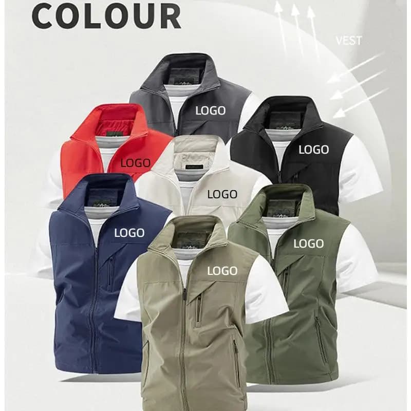Gilet da uomo estivo in rete ad asciugatura rapida Personalizzazione personalizzata LOGO Abbigliamento da lavoro Pesca Fotografia Gilet multitasche