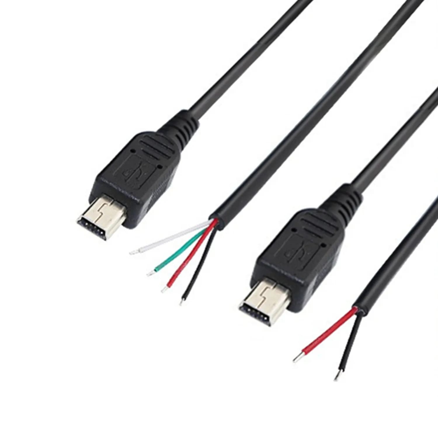 Mini USB Male Pigtail Power Data Cable 5V 3A Mini-B Plug to 2 Pin / 4 Pin Bare Wire Open End Connector Charge Cord