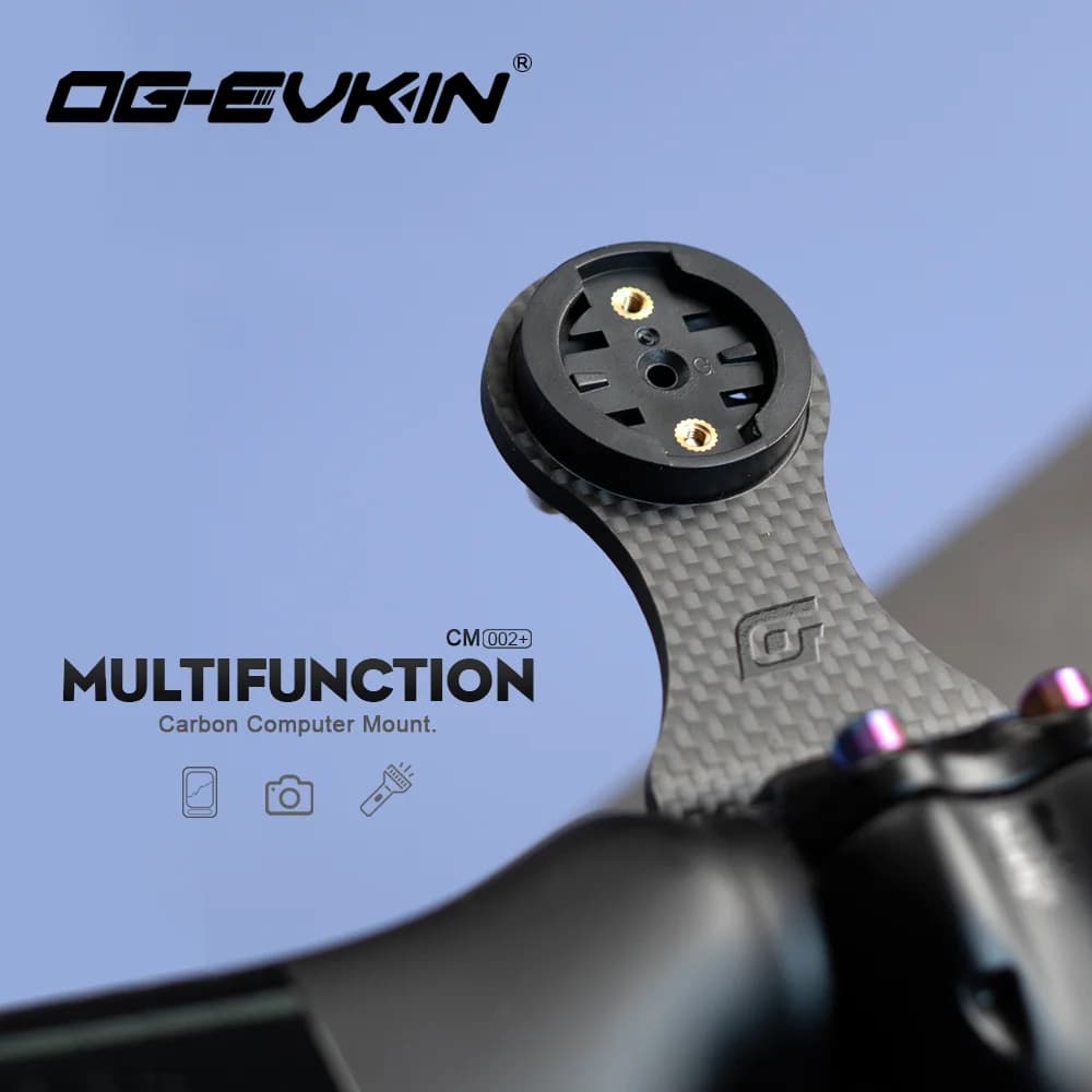 OG-EVKIN CM-02+ bike computer support in carbon, handlebar attachment extension, computer/GPS/camera/light, bicycle accessories