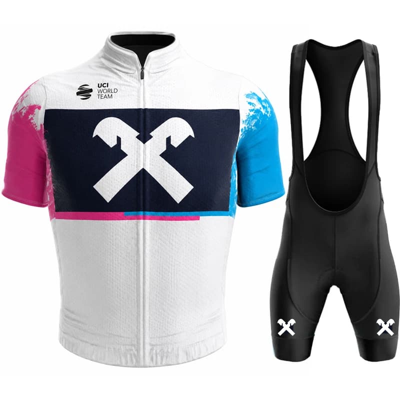 2026 Men Summer Bicycle Cycling Set Short Sleeve Road Jersey Breathable Quick Dry Padded Bib Shorts Lightweight Sportswear Wear