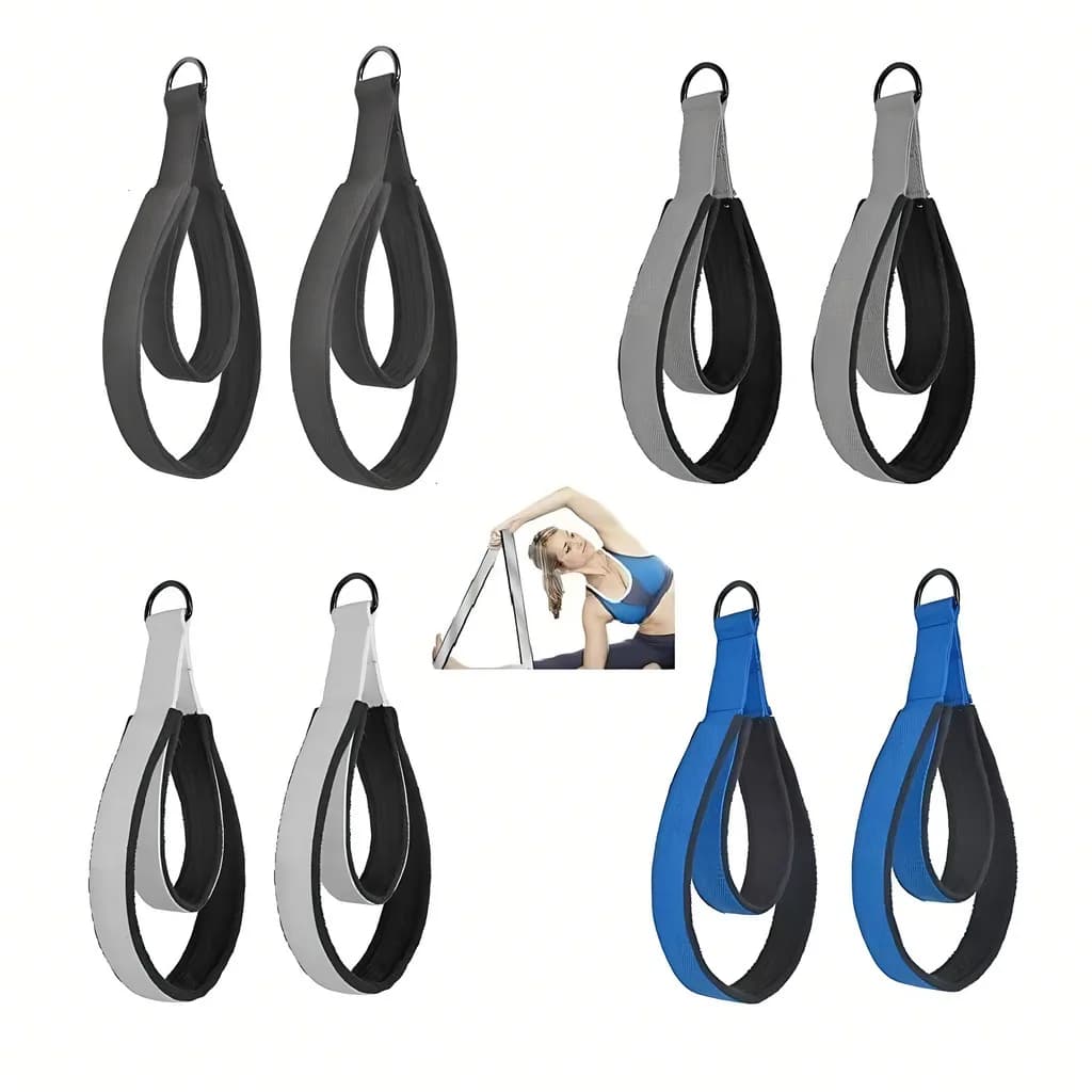 Cinghia elastica a doppio anello per yoga e pilates, accessorio per esercizi, cinturino per caviglia, fascia di resistenza, corda elastica