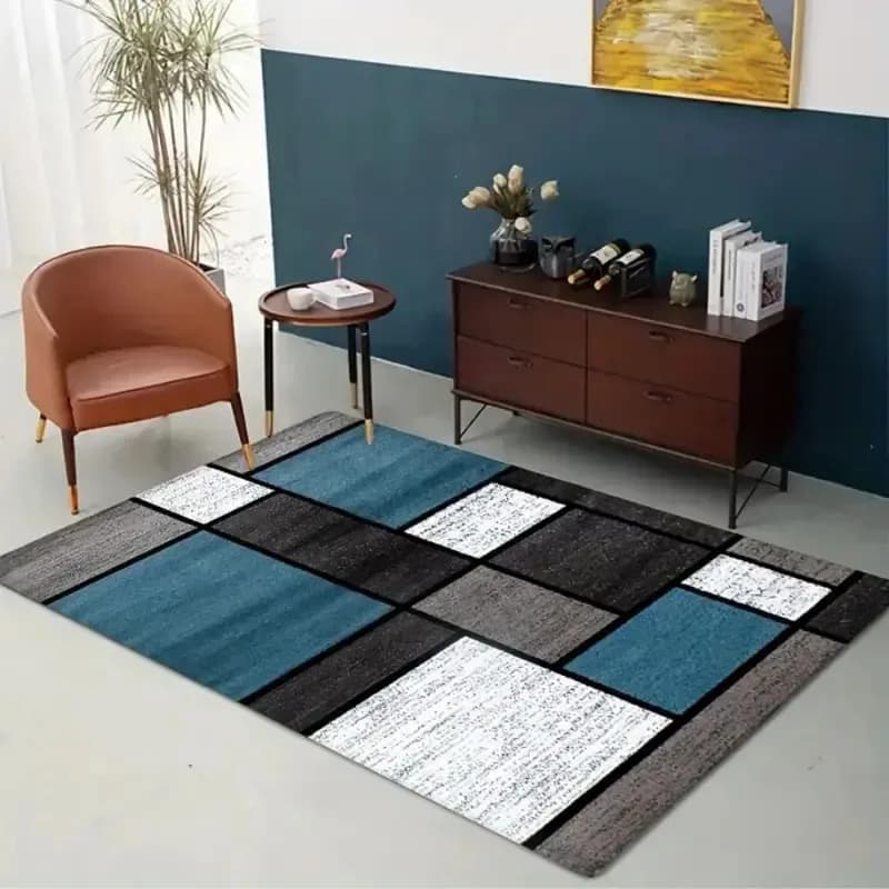 Tappeto Geometrico Moderno VIKAMA, Cuscini di Lusso per Divano, Tappetini d'Ingresso, Morbidi Tappeti per Camera da Letto e Ufficio, Arredamento Casa