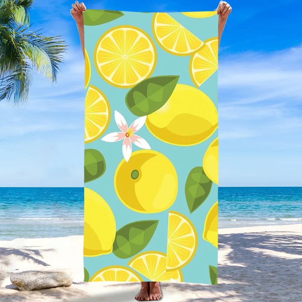 Asciugamano da spiaggia con stampa di fette d'arancia, in microfibra, per uomo e donna, per spiaggia, piscina, palestra, campeggio, viaggi, uso quotidiano