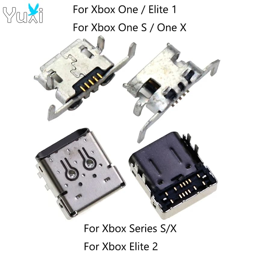 YuXi 5 pz Micro USB Porta di Ricarica Presa Per Xbox One Controller USB Tipo C Porta di Ricarica Connecrot Per Xbox Serie S/X Elite 2