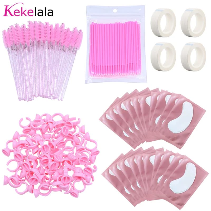 264 pieces set of tools for extension eyelashes micro brushes for eyelashes adhesive tape support for glue ring bearings for eye wearers sticker mascara