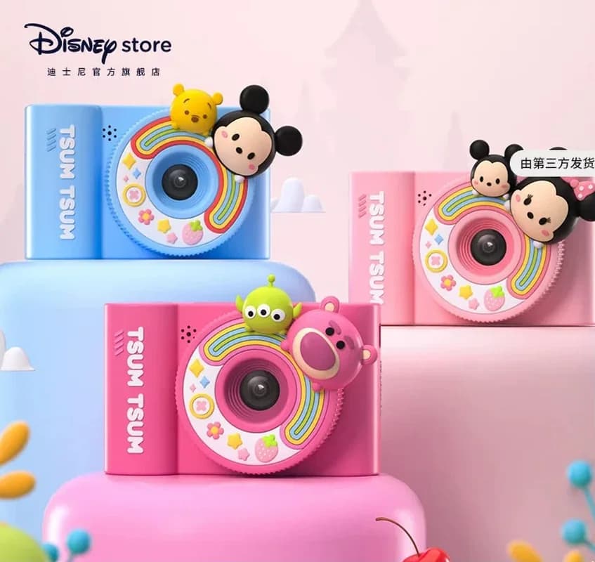 Disney Official Digital Camera Tsum Lotso Bear Cartoon Portable Photo Video Recording Outdoor Mini Cute Camera Holiday Gift