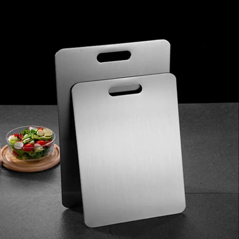 Stainless Steel Thickened Cutting Board, Antibacterial Mildew-Proof Dough Kneading Board for Fruit Vegetable Kitchen Prep