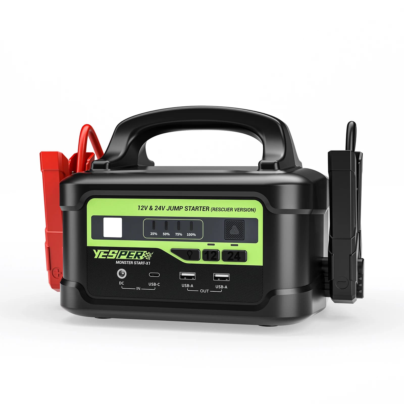 YESPER Avviatore di emergenza per auto 6000A Picco, scatola di ponticello portatile per camion pesanti 12V/24V, centrale elettrica a batteria da 58800 mAh