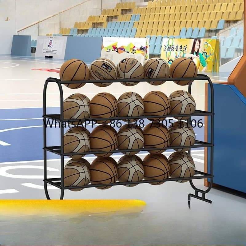 Wrought iron mobile display for basketball, soccer ball holder, volleyball port, support for university basketball