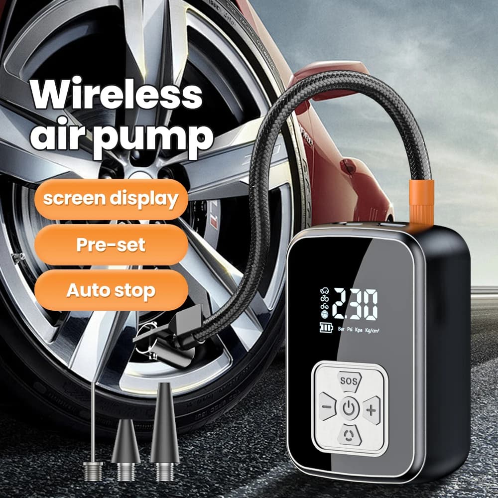 YIJU Gonfiatore per pneumatici ricaricabile Gonfiatore portatile elettrico per auto Moto Bicicletta Compressore d'aria Pompa di gonfiaggio per palloni da calcio