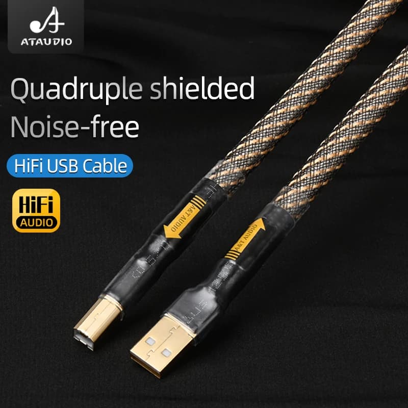 Cavo DAC USB HiFi ad alta purezza OFC placcato argento senza rumore tipo AB CC CC Jack cavo audio professionale per computer mixer