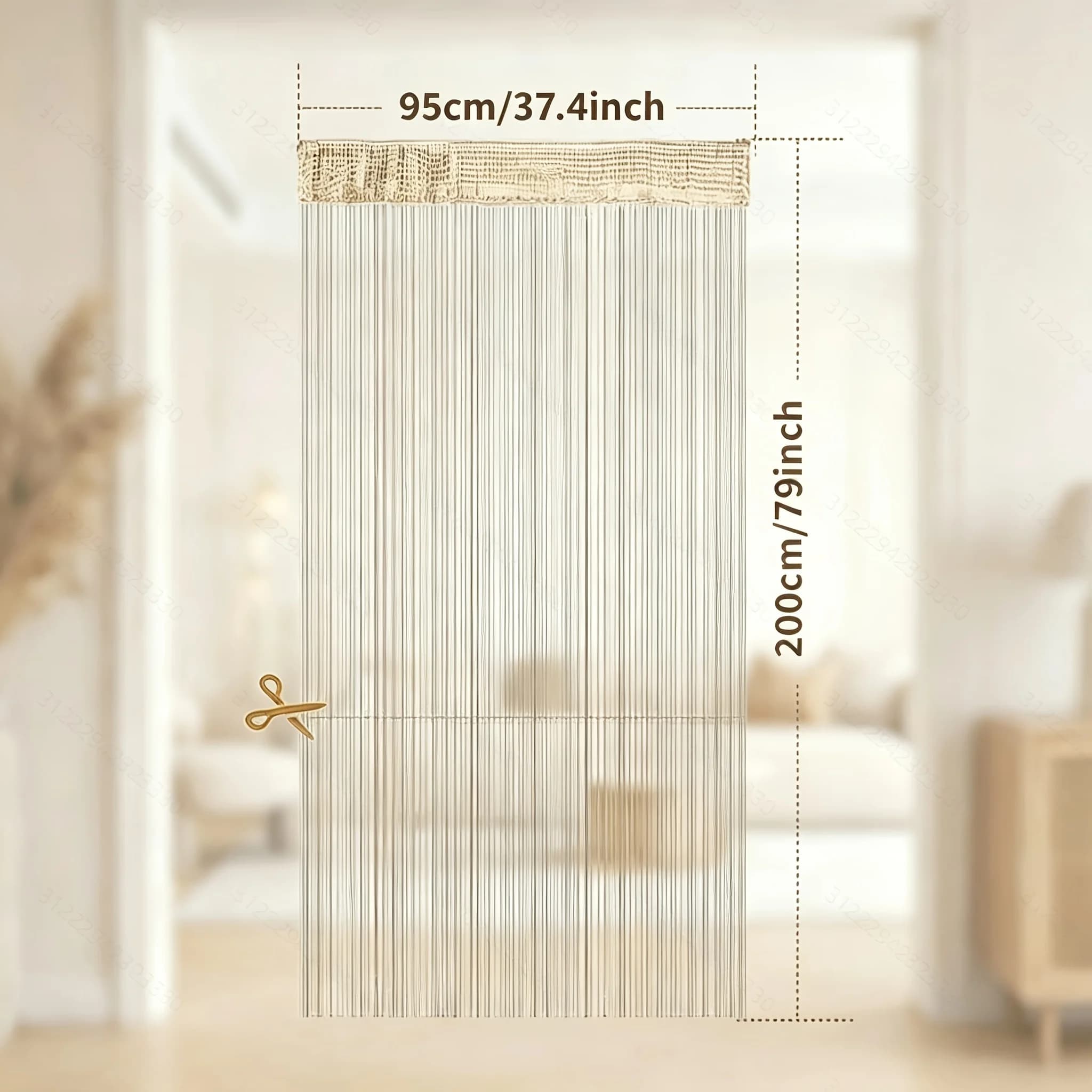 1PC gold Bohemian-style sparkling tassel decoration curtain handmade fabric, adorned with beads and sequins, smooth and durable,