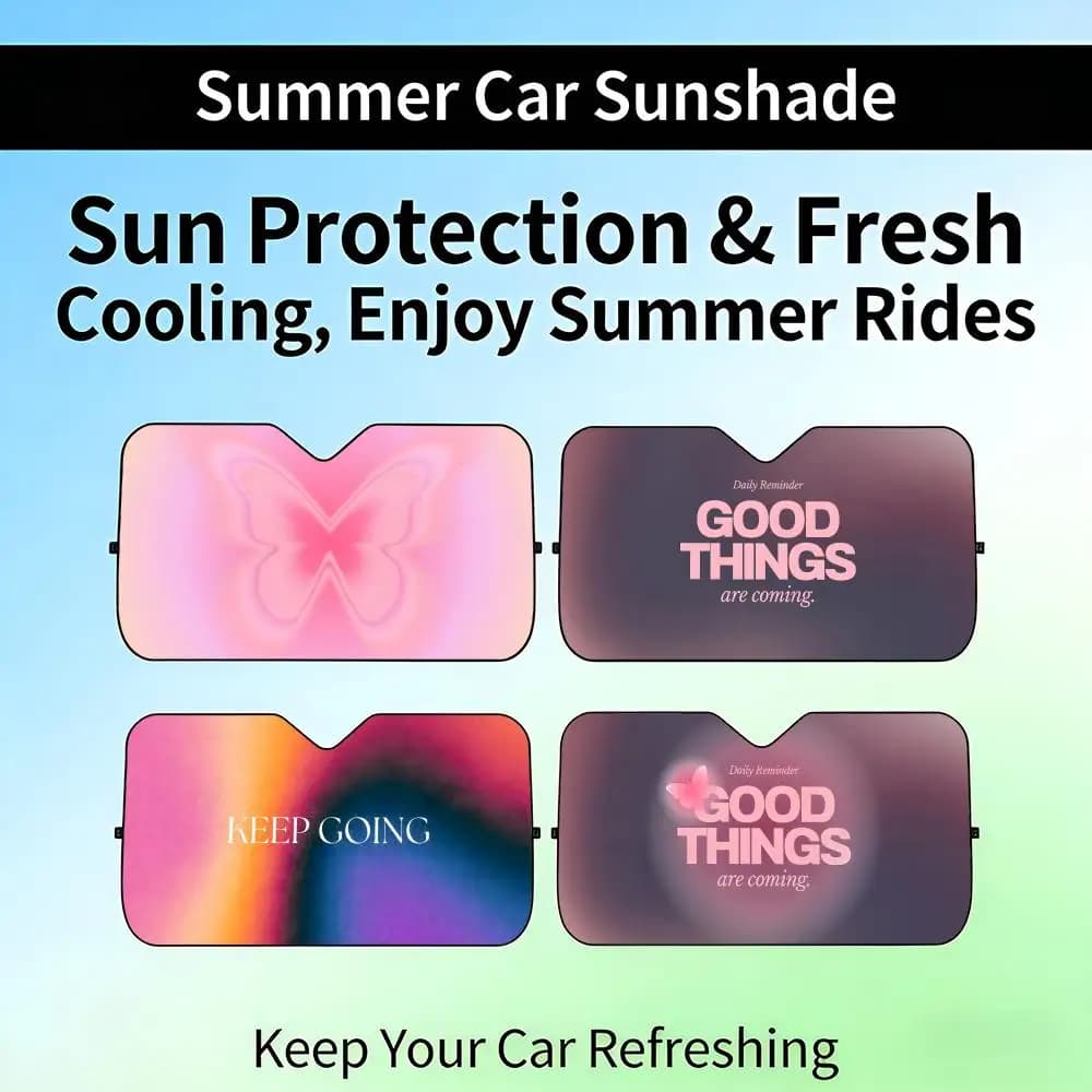 Parasole Retrattile per Auto Anime Rosa Carino Protezione UV
