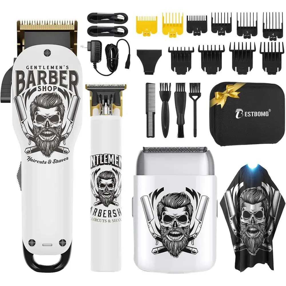 Kit Professionali per la Cura della Barba e Set di Rasoi Elettrici per Uomo