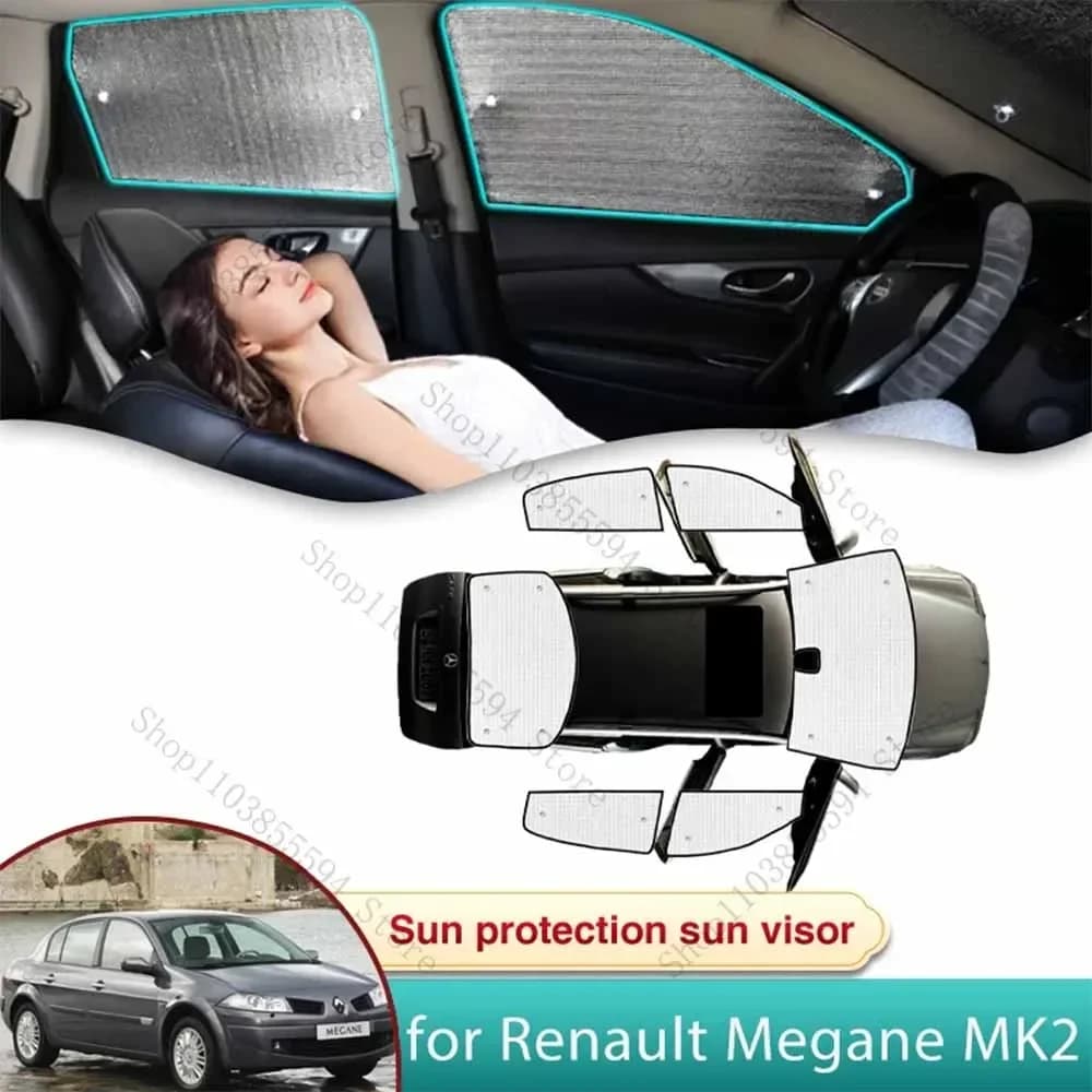 Auto Parasole per Renault Megane II MK2 Berlina 2003 2004 2005 2006 2007 2008 Accessori Parasole Parabrezza Finestrino Laterale Privacy