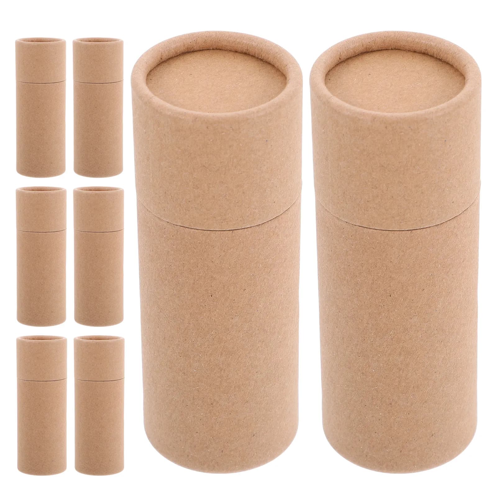 8Pcs Kraft Cardboard Tubes Cylindrical Paper Containers Mailing Shipping Tubes for Packaging Tea Storage Essential Oil Bottles