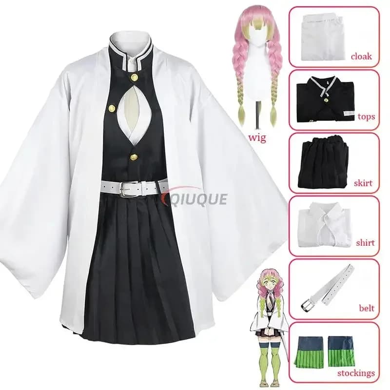 Parrucca per costume cosplay Anime Kanroji Mitsuri Uniformi da donna per bambini e adulti