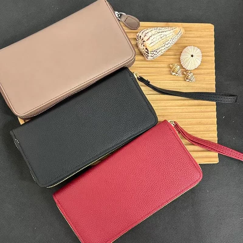Portafoglio lungo da uomo con cerniera, portafoglio grande, pochette, borsa per cellulare, biglietto da visita per il tempo libero