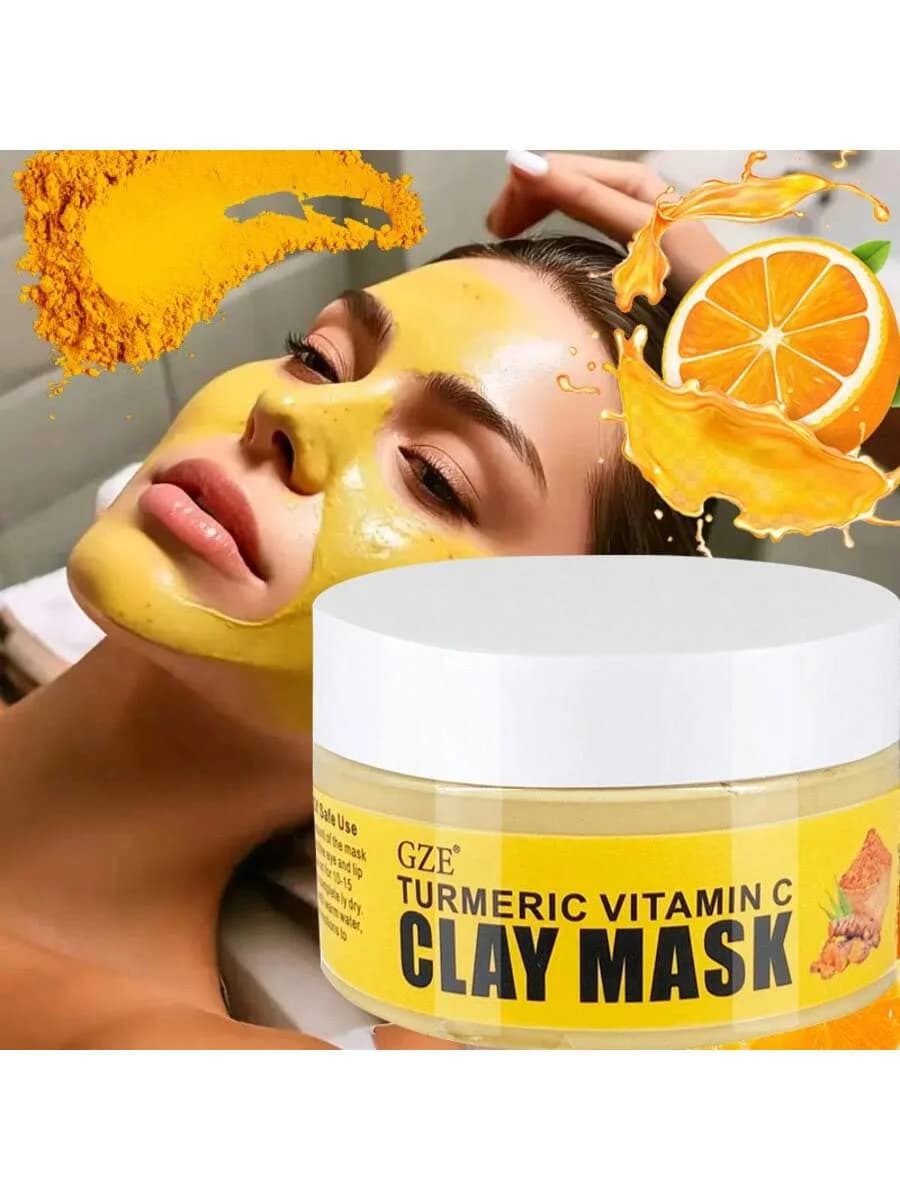 GZE Curcuma Vitamina C Maschera di Argilla Idratante Pelle Liscia Pulizia Profonda Dei Pori di Fango Per La Pelle Secca Sensibile Illuminare
