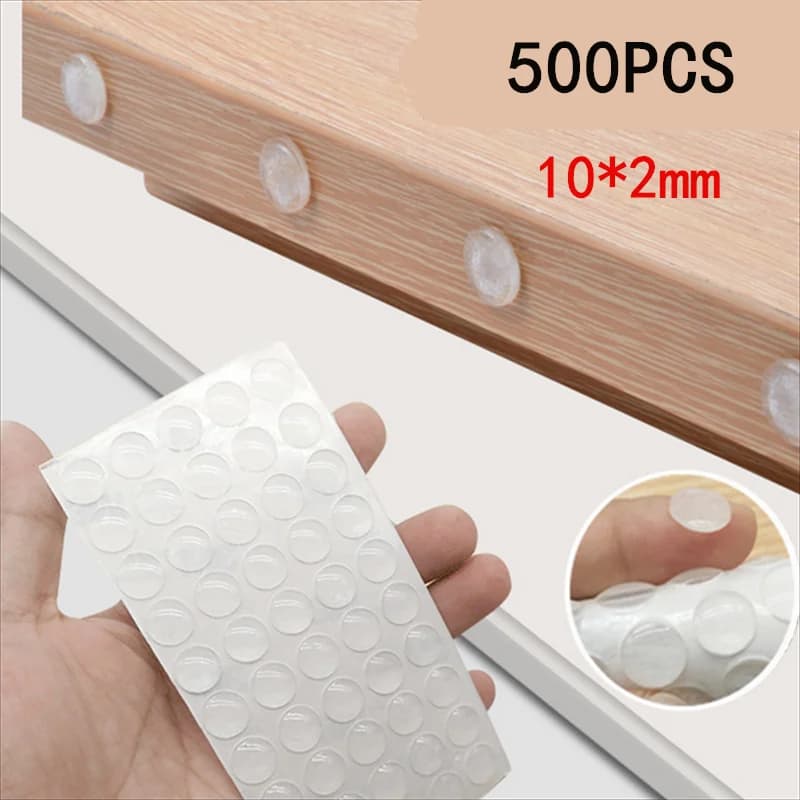 100/200/500PCS Self Adhesive Door Stopper Rubber Damper Buffer Cabinet Bumpers Silicone Furniture Pads Cushion Protective Pads