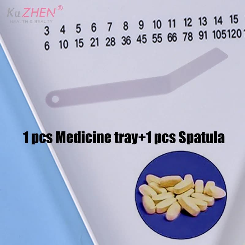 1*Pill Counting Tray Tablet Counter Dispenser Pills Plate Splitter With Spatula Tool For Pharmacy Technician Doctor Pharmacists