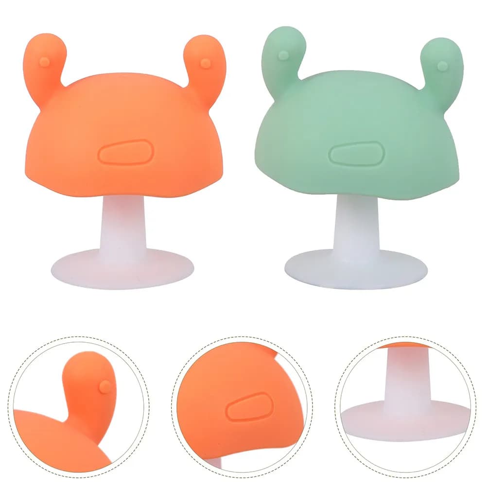 Set di 3 Massaggiagengive a Forma di Fungo in Silicone per Neonati, Allevia il Dolore della Dentizione, Massaggiagengive Sensoriale per il Comfort delle Gengive e della Mascella