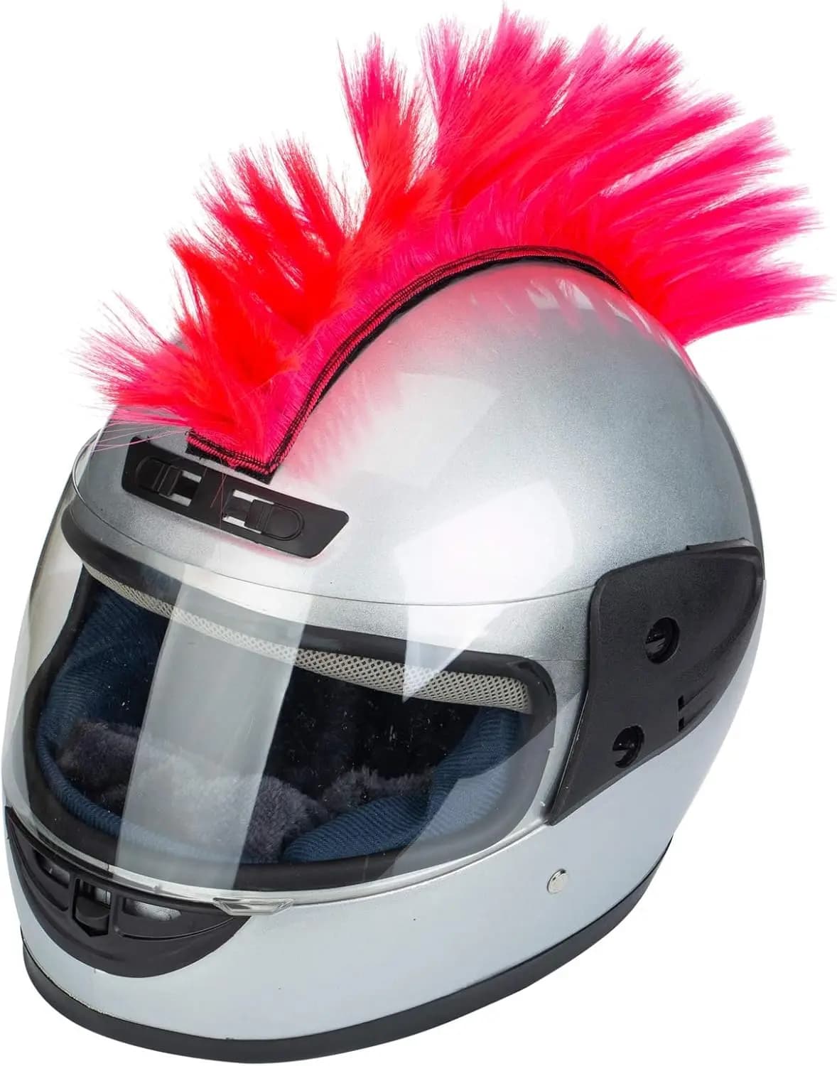 Parrucche Sintetiche Mohawk per Casco, Patch per Skinhead, Accessorio per Moto, Ciclismo, Scooter, Polo, Sci, Snowboard (Casco Non Incluso)