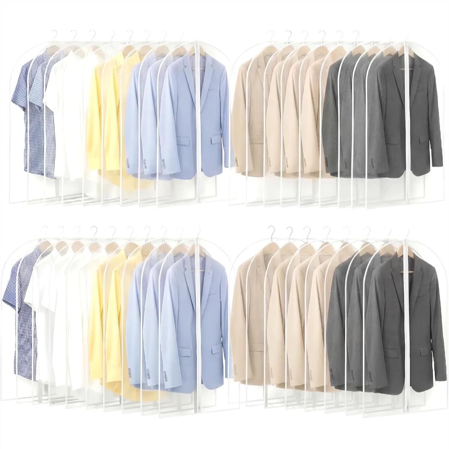 Set di 40 Sacche Porta Abiti da 24x40 Pollici, Coperture Antipolvere per Vestiti, per Abiti da Sposa, Cappotti e Viaggi