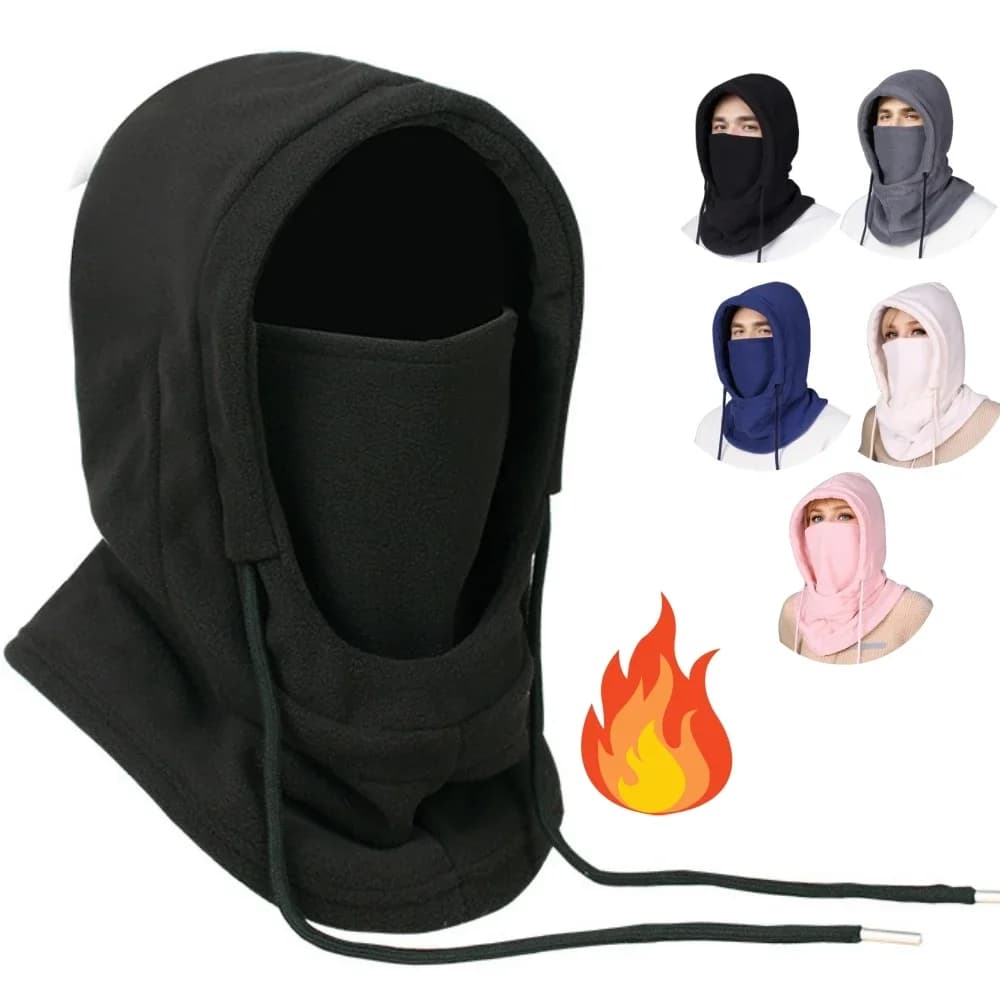 Winter Thermal Fleece Balaclava Scarf Outdoor Sports Ski Face Mask Neck Warmer Snood Hood Hat Windproof Cold Warm Riding Cap