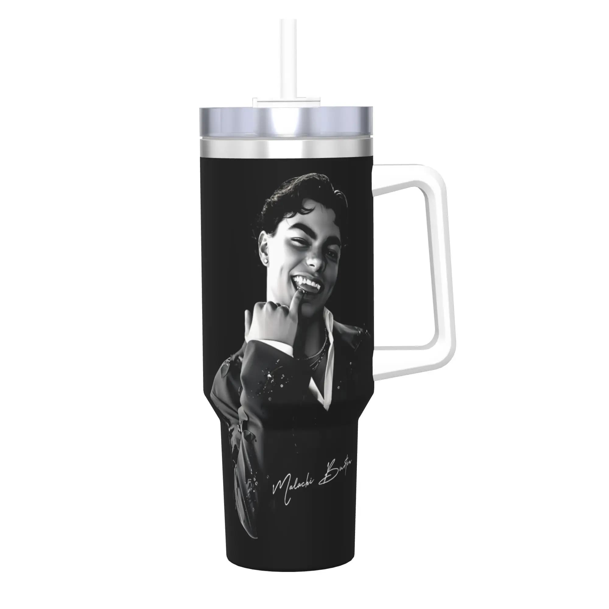 Tazza Termica in Acciaio Inox Malachi Bartons, Bicchieri da Auto con Cannucce, Bottiglia per Bevande Fredde da Spiaggia, Mantiene il Calore, 40oz