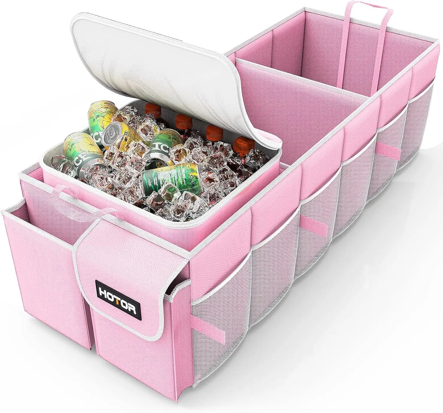 Organizer per bagagliaio pieghevole e robusto, per auto SUV, 3 scomparti, rosa 309012601063