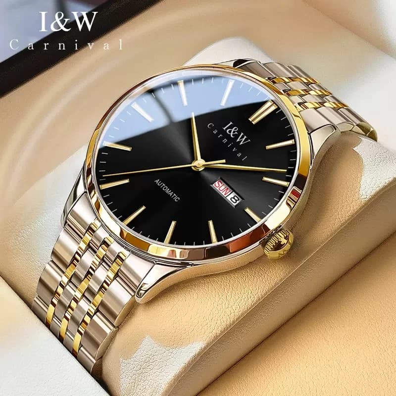 Mechanical watches of High Range Carnival Brand IW with MIYOTA Movement for Men, Stainless Steel with Sapphire Glass, Automatic