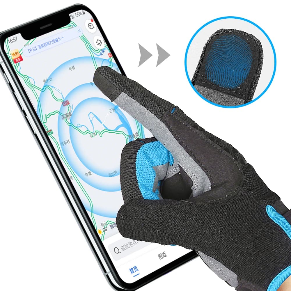 Guanti da ciclismo per bici da esterno autunno inverno Guanti da moto da corsa per escursionismo da uomo con touchscreen a dita intere antiscivolo