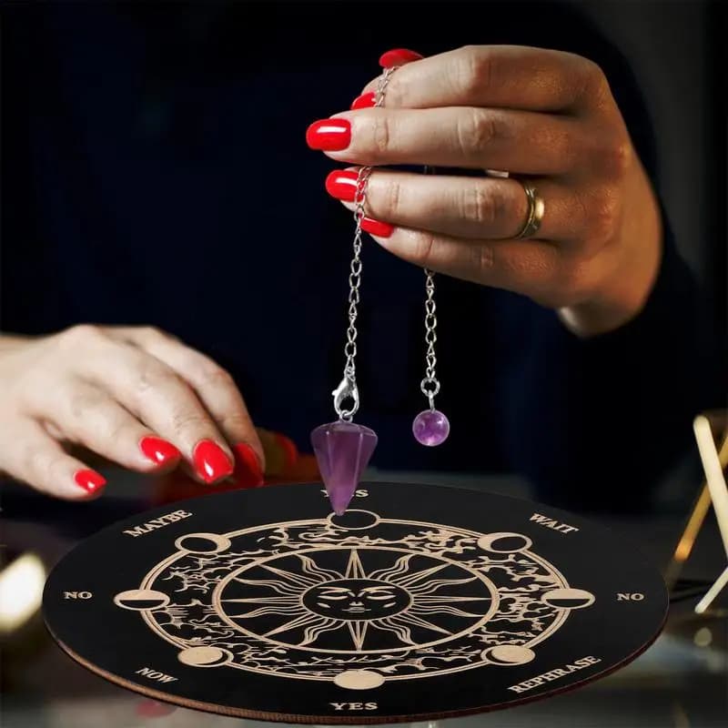 Pannello a pendolo per divinazione Stella Pannello a pendolo Dowsing Divinazione Luna Stella Divinazione Guarigione Tavola da meditazione Ornamenti