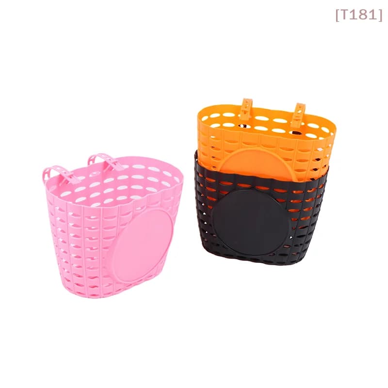 Cestino Anteriore Impermeabile per Bicicletta, Cestino Posteriore in Plastica con Cinghie di Fissaggio per Bici da Bambino/a