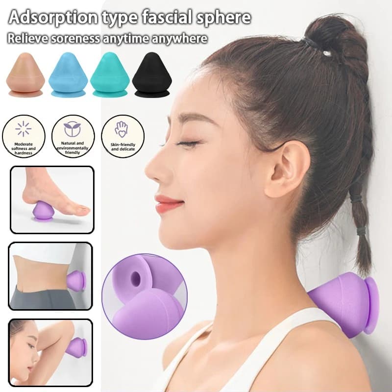 New type of adsorption ball band massage cone foot waist back shoulder and neck fitness silicone massage ball sundial acupuncture points