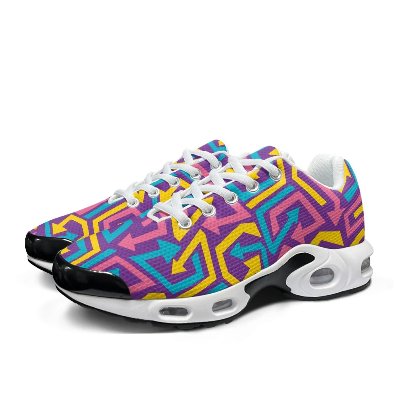 XIXIRIMIDO Air-Cushioned Sneakers Women's Running Shoes Men's Commuter Shoe Lightweight Breathable Comfortable Colorful Graffiti