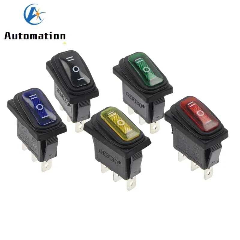 KCD3 Interruttore a bilanciere impermeabile ON-OFF-ON 3 pin 3 posizioni, alimentazione per apparecchiature elettriche, 15A 250VAC/20A 125VAC