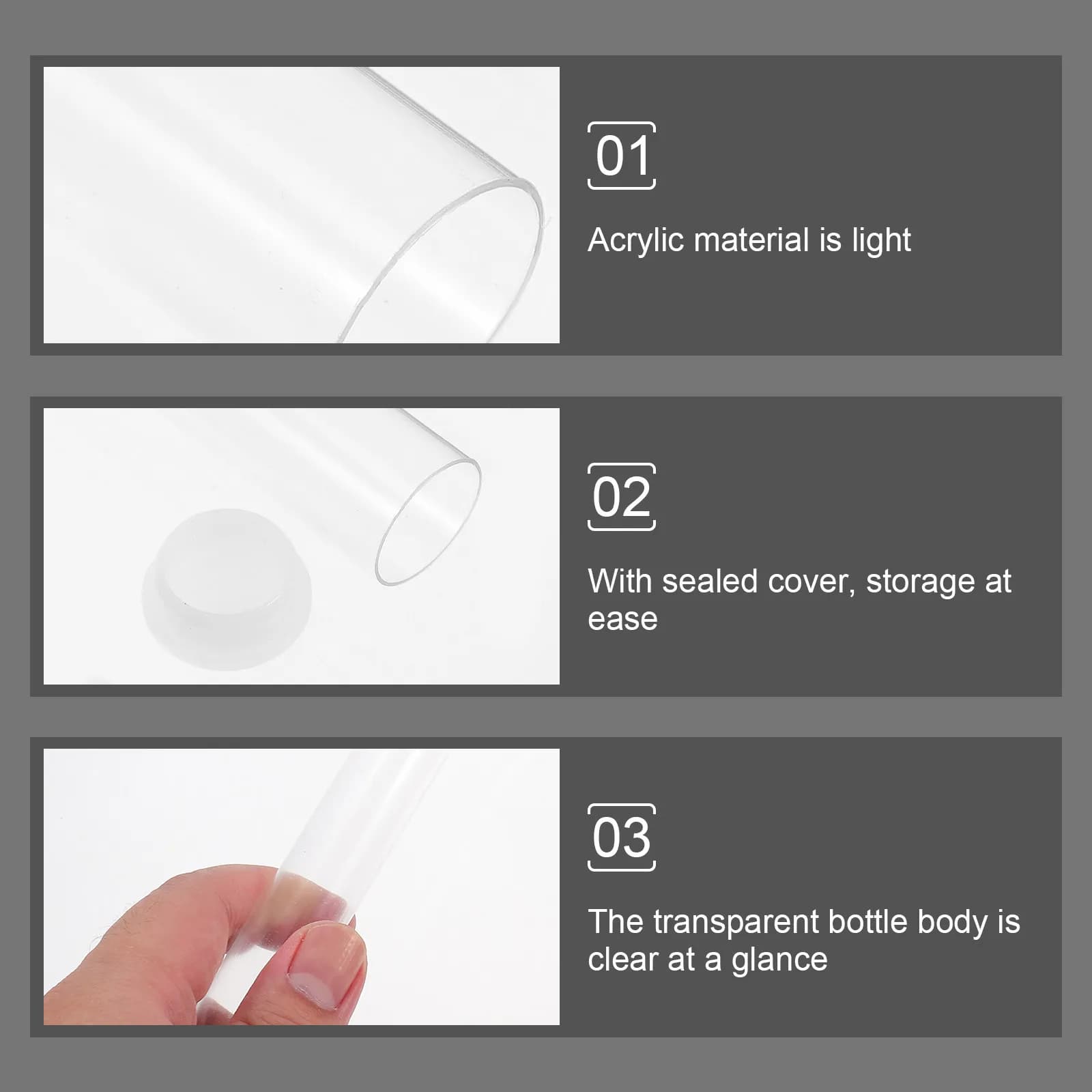 6Pcs Fine Craftsmanship Acrylic Incense Stick Tube Transparent Storage Barrel for Incense Sticks Sticks Aroma Fragrance
