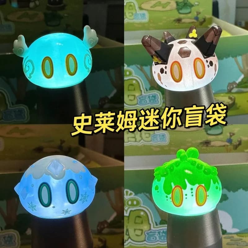 Suplay Genshin Slime Series Mini Figure Borsa cieca Kawaii Perla Colorata Traslucido Slime Ornamento Regali di Natale di Halloween