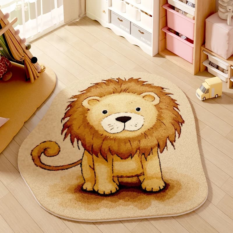 Tappeto decorativo per camera da letto in stile cartone animato Tappeti di forme irregolari per soggiorno Tappeto morbido e soffice per bambini Tappetino da comodino in peluche spesso