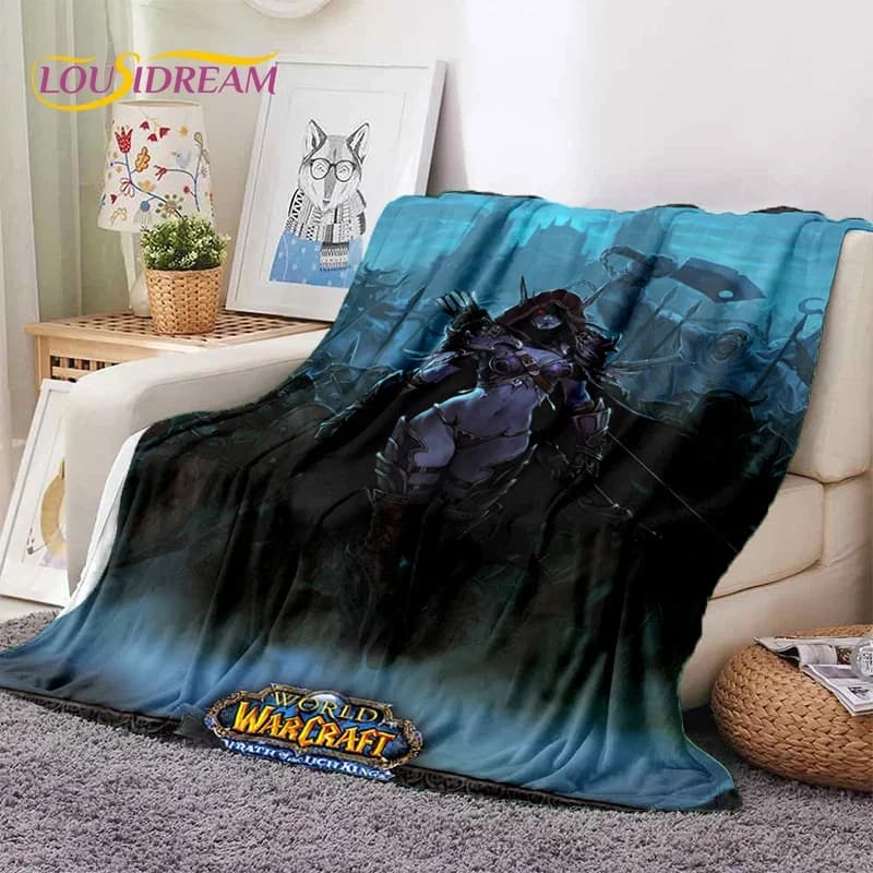WOW, World of Warcraft Demon Hunter, Lich King Game Coperta di flanella per letti Camera da letto Divano Picnic, Coperta da tiro per il tempo libero all'aperto