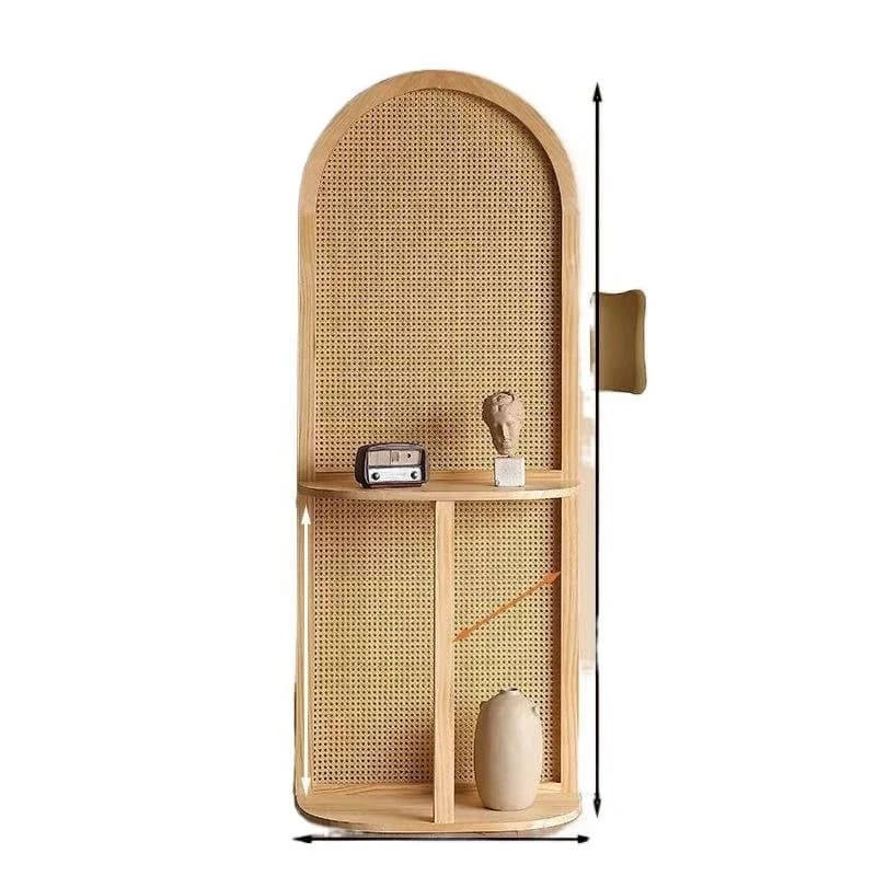 Paravento in rattan per soggiorno, ingresso, divisorio in legno massello pieghevole per piccoli appartamenti, schermo semplice per camera da letto