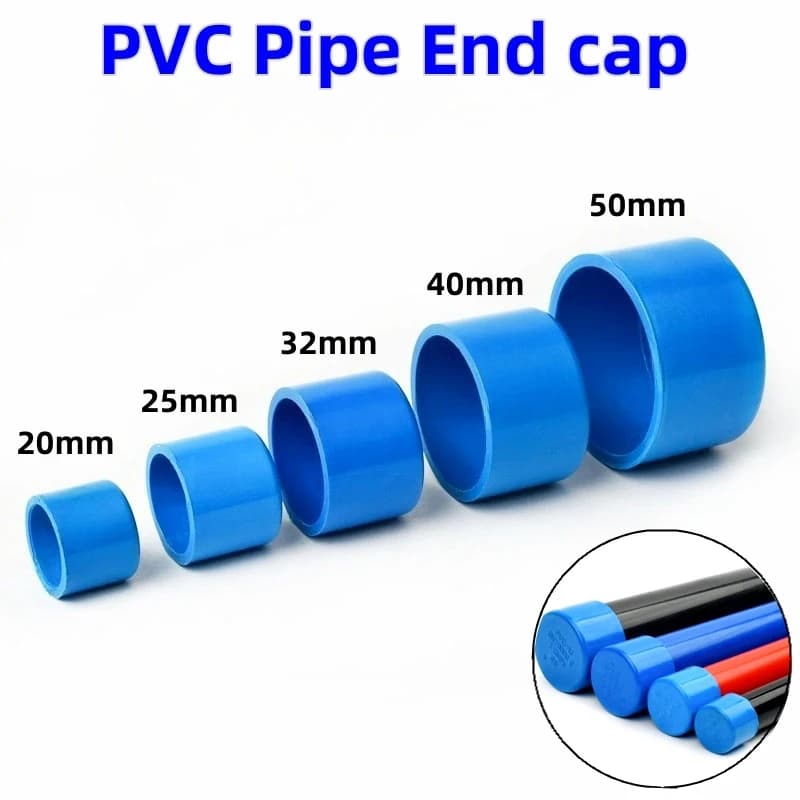 1~3 Pieces PVC Pipe Terminal Mat Blue Inner Diameter 20/25/32/40/50/63mm, Garden Irrigation Accessories, Water Adapter and Fish Bath