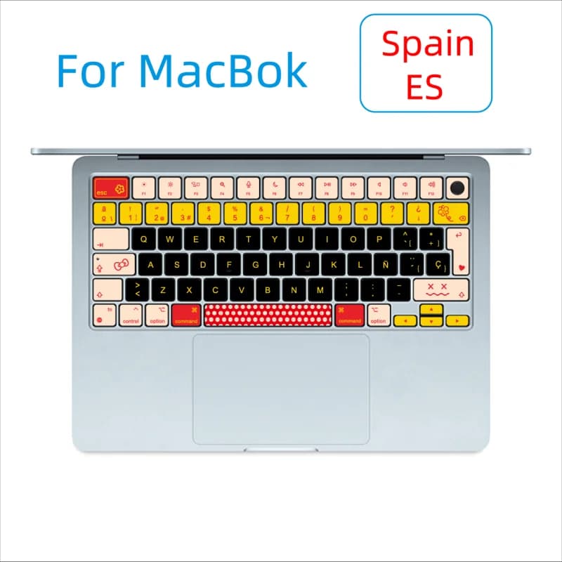 Suitable for (Spanish) Apple MacBook Notebook Keyboard Sticker Button Sticker Cartoon Contrasting Color