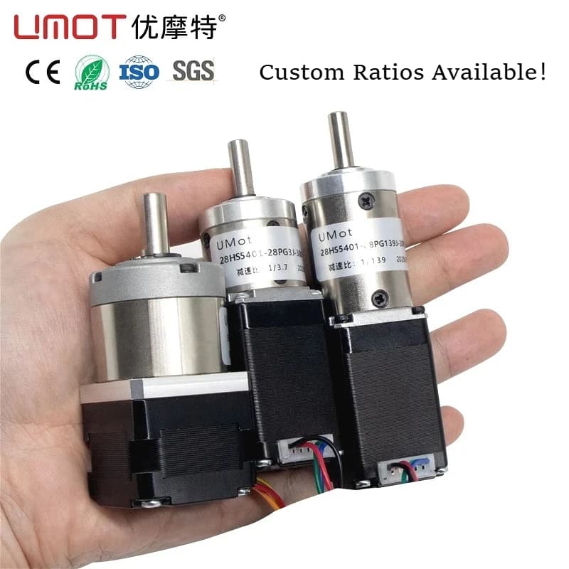 Motore Stepper Ibrido UMOT Micro ad Alta Coppia Nema 8 11 14 17 con Riduttore Epicicloidale e Rapporto di Trasmissione 1:3.7-369
